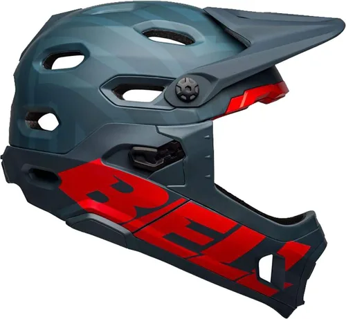 Vista 5 de Cascos de Bicicleta Bell Bike Super Dh MIPS Spherical Prime Azul Mate/Carmesí Pequeño
