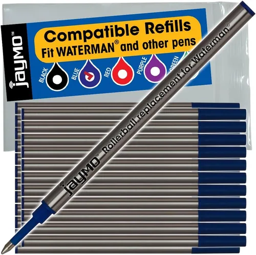 Vista 8 de Jaymo Replacement for Waterman 540951/540961 and Schmidt 5888 - Measures 4.3 in / 109 mm Long - Rollerball Pen Refill - 2 Red