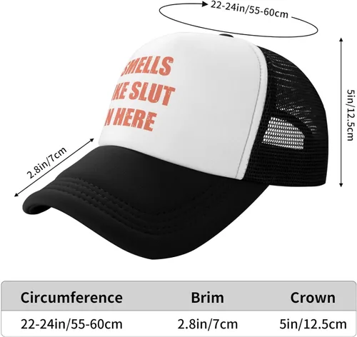 Vista 6 de Smells Like Slut in HERE - Gorra de béisbol divertida ajustable para camionero, sombrero deportivo, para hombres y mujeres, regalo divertido