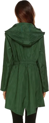 Vista 5 de LOMON Chaqueta ligera impermeable con capucha para mujer, para exteriores
