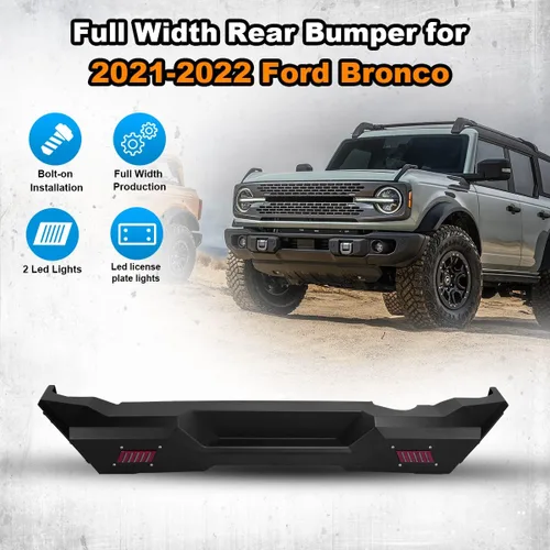Vista 4 de ROXX Protector de Parachoques Trasero Compatible para Ford Bronco 2021 2022 2023 2024 2025 (Excluyendo Bronco Sport), Protector de Parachoques