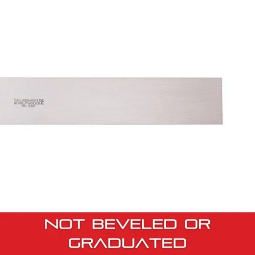 Vista 3 de Starrett Borde recto de acero con acabado regular, no biselado ni graduado, lectura rápida, 12 pulgadas de largo, 11/64 pulgadas de grosor, 1-13/32