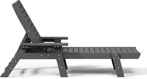 Vista 8 de WestinTrends Malibu Poly - Tumbona reclinable (juego de 2) gris