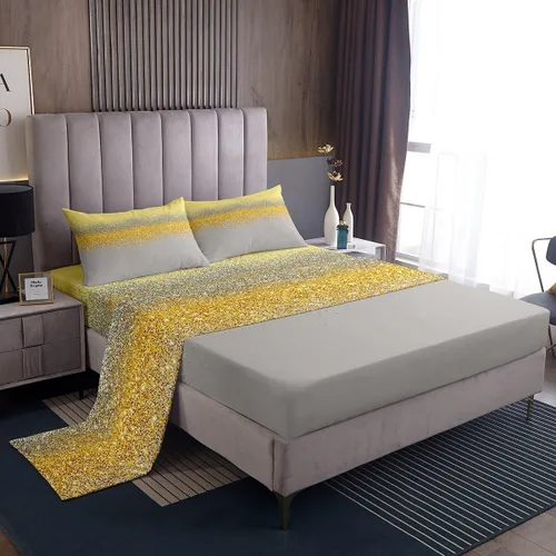 Vista 8 de Manfei Juego de sábanas con purpurina tamaño individual, juego de ropa de cama negro y gris para decoración de habitación de niños, niñas