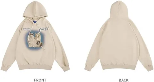 Vista 6 de Sudadera con capucha para gatos Y2K con capucha para mujer, sudadera de gran tamaño para hombres, ropa estética Y2K