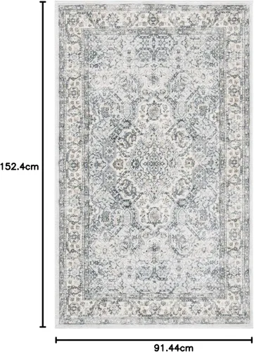 Vista 68 de SAFAVIEH - Colección Isabella, alfombra decorativa - 2'2" x 5', azul y crema, diseño oriental, no desprende pelusa y fácil cuidado, ideal para áreas