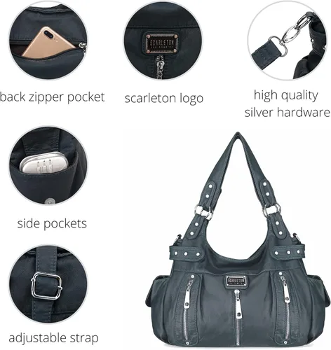 Vista 5 de Scarleton Bolso de mano para mujer, monederos para mujer, bolsos de hombro para mujer, H1292