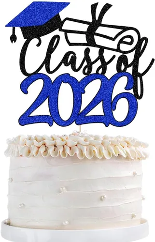 Vista 10 de Gold Class of 2025 - Decoración para tartas de graduación con purpurina para la clase de 2025, suministros de fiesta de graduación – Graduados