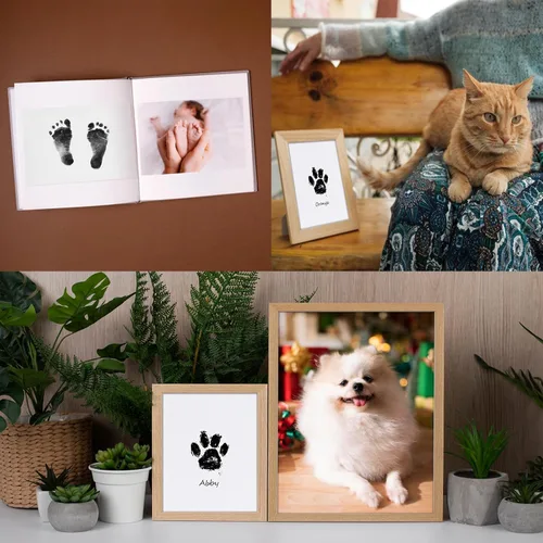 Vista 7 de Nabance Kit de huellas para perros y gatos, impresión de patas y nariz