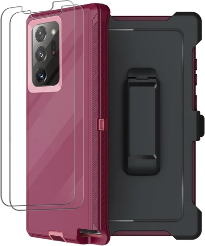 Vista 13 de Funda para Galaxy Note 20 Ultra con clip para cinturón, 2 protectores de pantalla, grado militar, cuerpo completo, resistente, a prueba de golpes