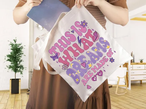 Vista 6 de WCGXKO Cartoon Movie Gift This Is What Dreams Are Made Of Canvas Tote Bag Sueños hechos