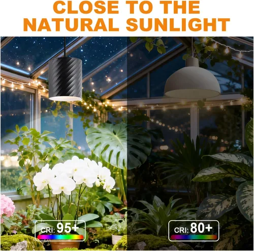 Vista 4 de Lámpara colgante de crecimiento de plantas de interior, espectro completo de 25 W, lámpara de planta de ángulo ajustable, adecuada para iluminación