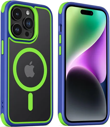 Vista 14 de Mobnano Funda para iPhone 13 Pro, compatible con MagSafe, funda transparente con anillo magnético, diseño multicolor protector a prueba de golpes