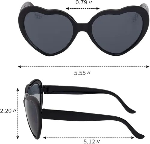 Vista 6 de Lentes de difracción de efecto cardíaco ver corazones - Gafas de efecto especial para fiesta de música y festivales de música Rojo