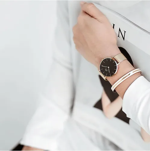 Vista 2 de Daniel Wellington Classic - Pulsera fina (satinado), color blanco
