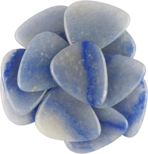 Vista 66 de Púa de Guitarra o Bajo de Piedra Amatista - Calibre Ultra Pesado de 3.0 mm - Forma 351 - Púa Exótica Artesanal de Gema Especial - 1 Paquete