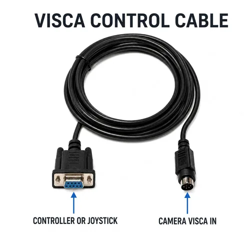 Vista 4 de Wirenest - Cable de control VISCA de 25 pies, DB9 hembra a mini-DIN macho