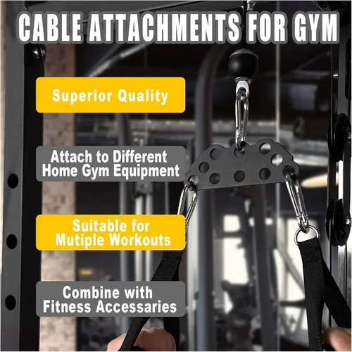 Vista 5 de Barra de Dominadas LAT de Agarre Múltiple para Gimnasio en Casa, Placa Separadora Accesorios de Dominadas LAT para Sistema de Poleas Máquina