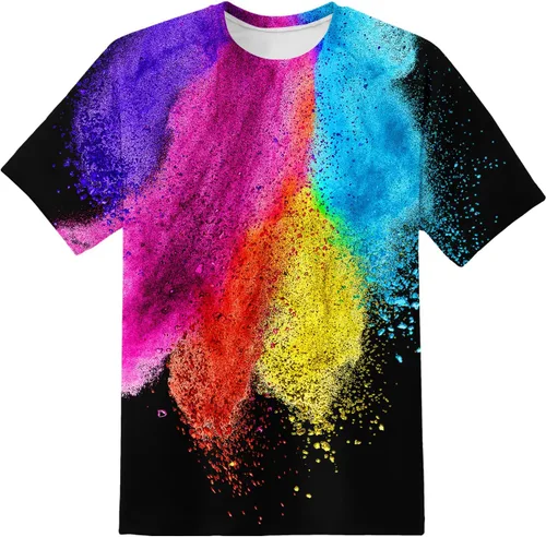 Vista 24 de Camiseta de manga corta con estampado 3D para niños y niñas de 6 a 16 años Bcm45-blanco
