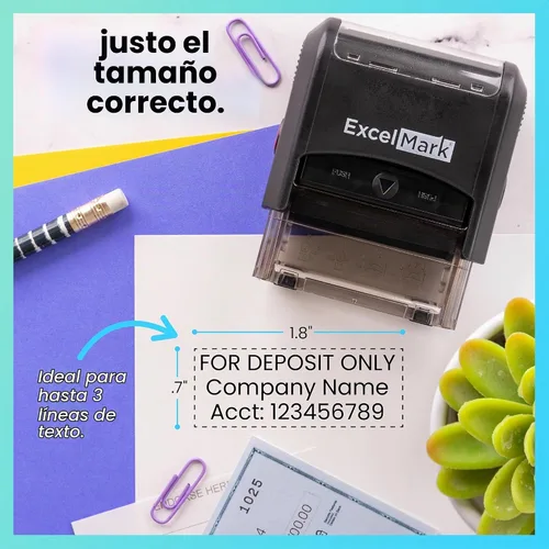 Vista 7 de ExcelMark Sello de depósito bancario, ideal para gestión de documentos bancarios eficientes con sellos de depósito, perfecto para entornos