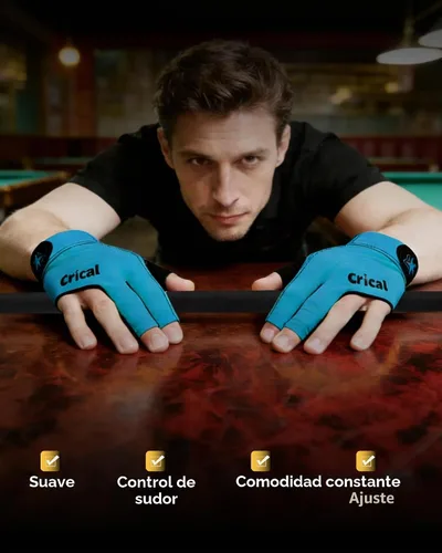 Vista 3 de CRICAL Billiard Glove, 3 Finger Pool Glove with Lycra