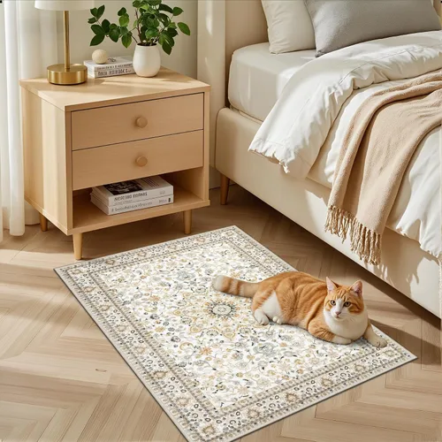 Vista 3 de Alfombras de área de 2x3 para sala de estar: alfombra vintage Beige
