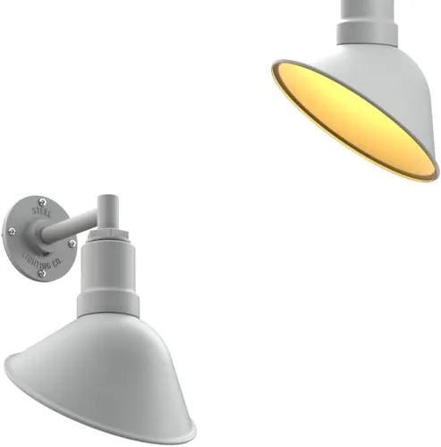 Vista 60 de Steel Lighting Co. Luz de Letrero de Tienda Venice para Pared de Acento de Restaurante al Aire Libre Cúpula de 9 pulgadas Brazo Recto de 6