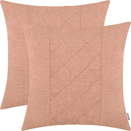 Vista 25 de BRAWARM Fundas de almohada 40x40 cm - Paquete de 2 fundas de almohada de chenilla negra, fundas de almohada de chenilla suave teñida sólida