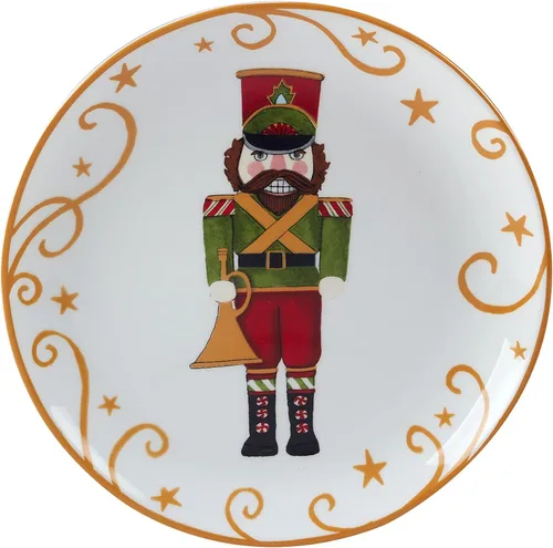 Vista 4 de Certified International Holiday Magic Nutcracker - Juego de 4 platos de postre/ensalada de 9 pulgadas, multicolor, mediano, juego de 4