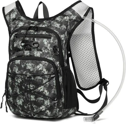Vista 15 de Mochila de hidratación ligera Wotony con vejiga de agua de 2L O 3L para ciclismo, senderismo, rave - Mochila de agua para hombres y mujeres