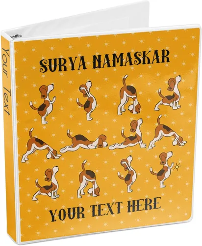 Vista 4 de Carpeta personalizada de 3 anillas de Yoga Dogs Sun Salutations - 1 pulgada