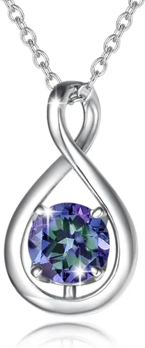 Vista 36 de FANCIME Dainty Infinity Birthstone Necklaces Sterling Silver Pendant abr-04