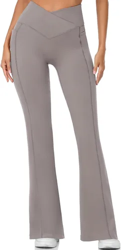 Vista 5 de MIHRUSEM Flared Leggings Skims Dupe Forbidden Pants Butt Lifting Leggings Tummy Control with Pockets for Women