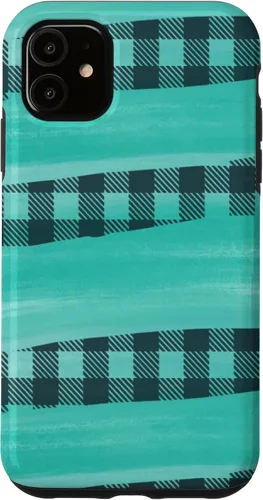 Vista 5 de Funda a cuadros para iPhone 14 Pretty Teal TURQUESA SOUTHERN WESTERN