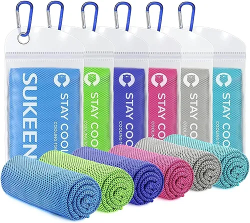 Vista 9 de Sukeen Paquete de 12 toallas refrescantes (40 x 12 pulgadas) para cuello y cara, suaves y transpirables para el cuello, toalla de hielo para climas