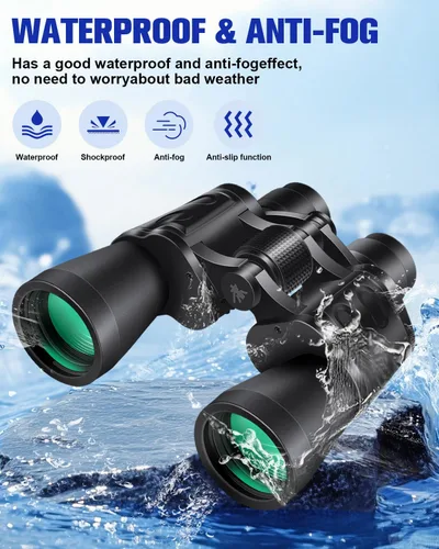 Vista 10 de 20x50 prismáticos de alta potencia para adultos, prismáticos claros y duraderos para observación de aves, turismo, observación de vida silvestre