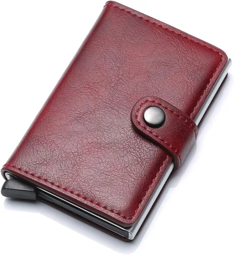 Vista 16 de Cartera de bloqueo RFID ultrafina para tarjetas de crédito con tarjetero seguro, 1468-2, Minimalista