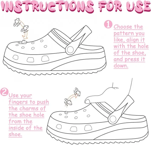 Vista 7 de Veramz 37 dijes de cocodrilo rosa para niñas y mujeres, dijes para zapatos de cocodrilo, dijes para zapatos, sandalias de zueco, lindos accesorios