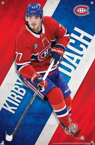 Vista 4 de Trends International NHL Montreal Canadiens - Póster de pared de Kirby Dach 23, 14.72 x 22.37 pulgadas, paquete de póster premium y alfiler