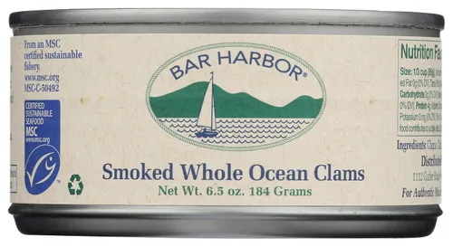 Vista 11 de Bar Harbor Large Cut Canned Chopped Surf Clams in Clam Juice, 6.5 oz. (Pack of 12)