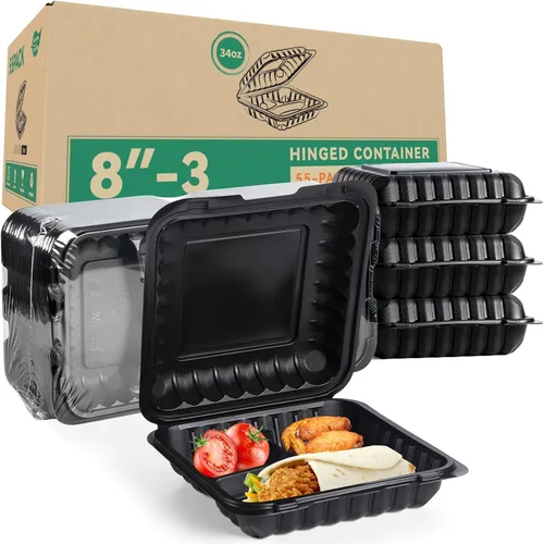 Vista 6 de 48oz Jumbo Meal Prep Containers 40 Pack - Shrink-Wrapped No Pre-Wash