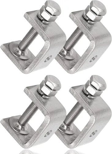 Vista 11 de Abrazaderas C de acero inoxidable mini de 1 pulgada para montaje, abrazaderas U metálicas resistentes para trabajo en metal, abrazadera