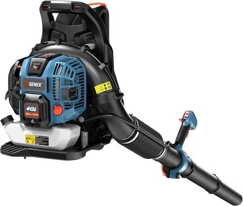 Vista 10 de SENIX 4QL Soplador de hojas portátil a gas de 4 ciclos de 26.5 cc para limpieza del cuidado del césped, hasta 410 CFM y 125 MPH, peso ligero, mango