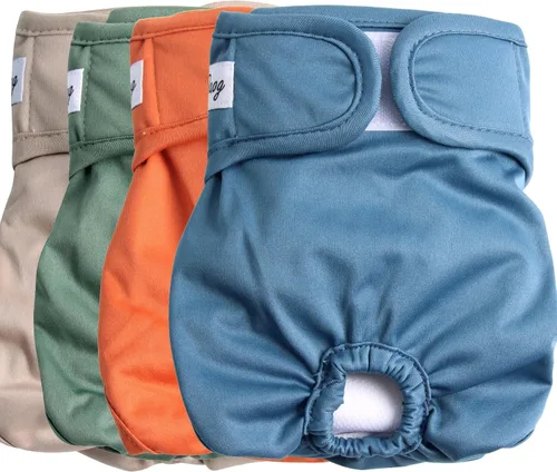 Vista 13 de JoyDaog Pañales para perros pequeños, paquete de 4 pañales reutilizables para cachorros, S