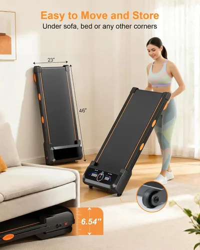 Vista 8 de Walking Pad with 10% Incline & Handle Bar, Low Noise Walking Pad Treadmill for Home Small, Rayspace 3.5HP Treadmill with Incline, 4 in 1 Portable