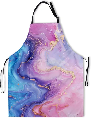 Vista 18 de Delantal impreso delantales de pintura de poliéster con bolsillo para cocinar cocina a la parrilla adultos