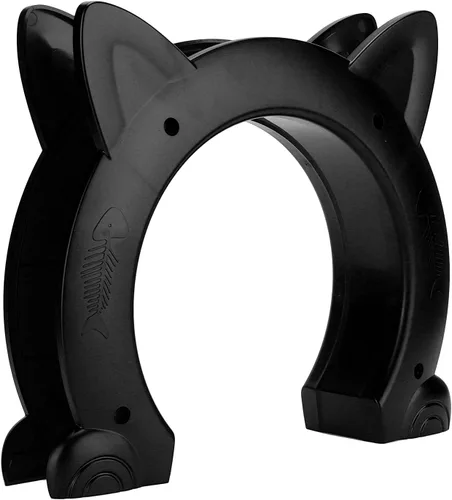 Vista 8 de Puerta de gato, puerta de perro de material ABS para interior exterior para ventana para puertas domésticas (negro)