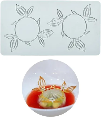 Vista 28 de Moldes de silicona de hojas huecas, moldes de chocolate con forma de corazón, geometría, molde de silicona 3D, molde de hojas de caramelo