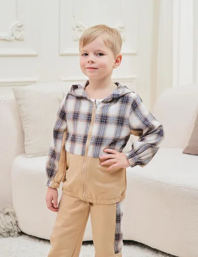 Vista 2 de FoWear Conjunto de ropa para bebé niño de 3 piezas, sudadera con capucha y pantalones blancos para otoño e invierno