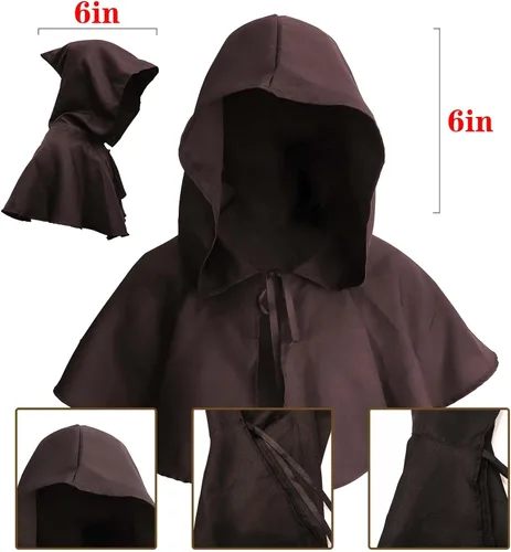 Vista 5 de Conjunto de disfraz de caballero medieval con brazaletes de cuero, accesorios retro para Halloween